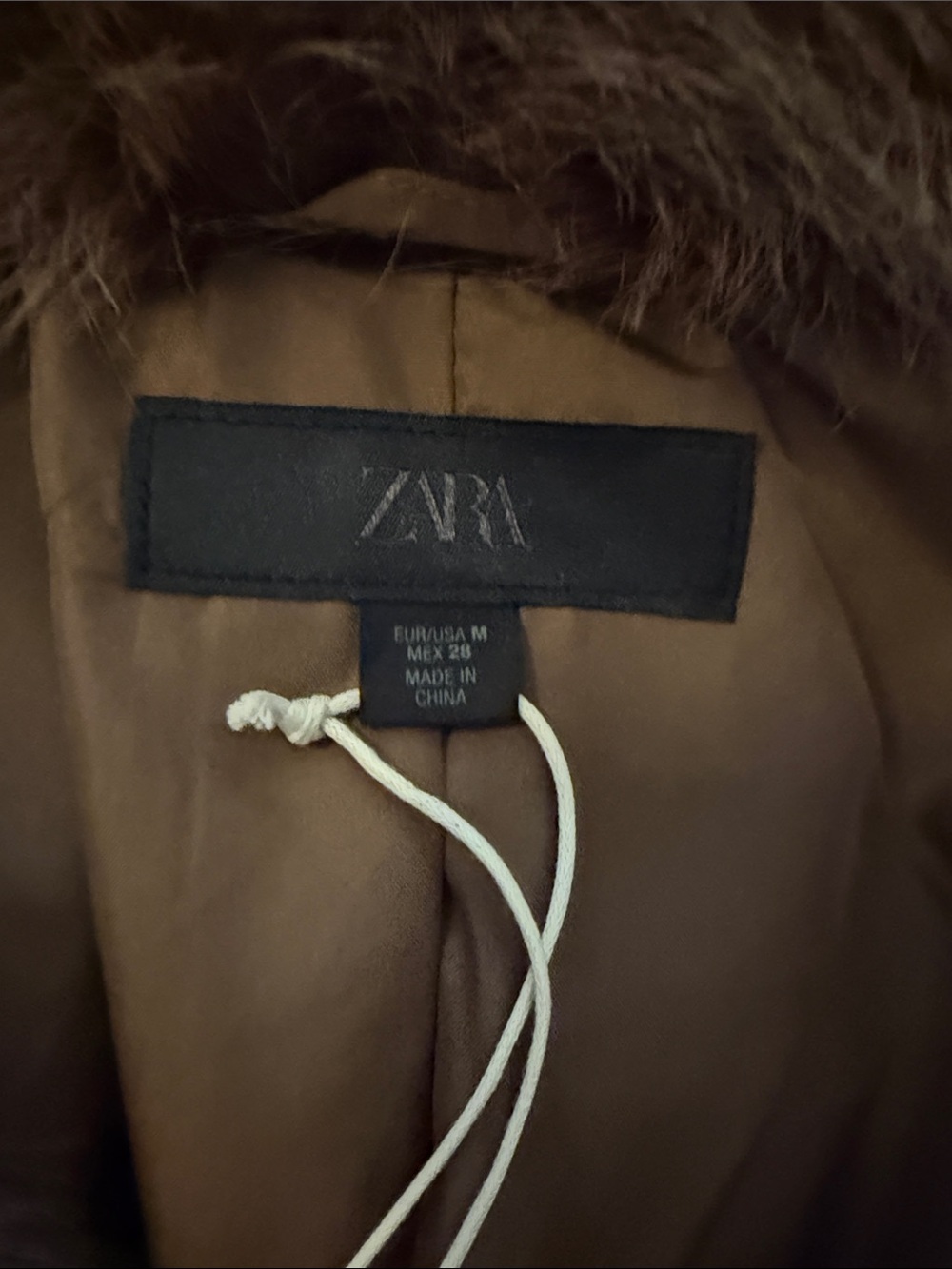 Zara Chocolate Brown Faux Fur Teddy Jacket - Picture 2 of 3